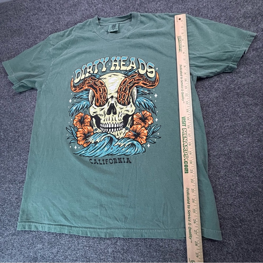 Dirty Heads T-Shirt XL Comfort Colors Sage Green Skull Octopus California Reggae - Picture 9 of 10